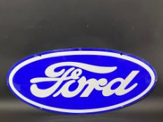 A Ford oval enamel sign by Franco, in superb condition, with great gloss, 36 x 17 1/2