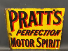A Pratt's Perfection Motor Spirit double sided enamel sign by Bruton, 21 x 18