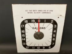 An Avery Hardoll petrol pump enamel clock face sign, 11 x 13 3/4