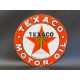 A Texaco Motor Oil circular double sided enamel sign in excellent condition, 20" diameter. - Image 5 of 8