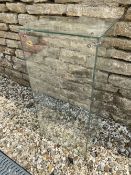 A glass counter top display cabinet, lacking shelves, 14 1/2