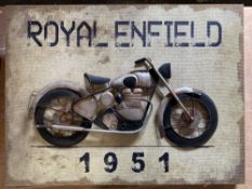A decorative piece of motorcycle art, 31 1/2 x 24