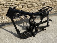 A 1971 Triumph T25T swinging arm frame, no. XE02947T25T