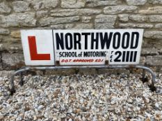 A Northwood School of Motoring learner driver roof mounted double sided advertising sign, 44