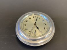 A Coventry Astral aluminium cased eight day car clock.