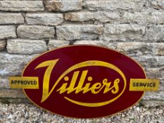 A Villiers Approved Service perspex showroom sign by Franco, 36 x 19 1/2