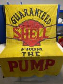 A large and early 'Guaranteed Shell From The Pump', flag, 57 x 96