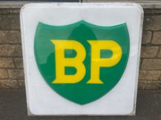 A large BP perspex lightbox front panel, 45 x 45
