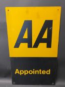 An AA Appointed rectangular metal sign, 15 1/2 x 25 1/2