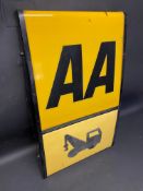 An AA illuminated lightbox with breakdown lorry motif, lacking back panel, 16 x 27
