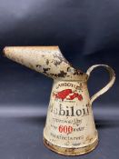 A Gargoyle Mobiloil 'approved by over 600 motor manufacturers' quart oil measure.
