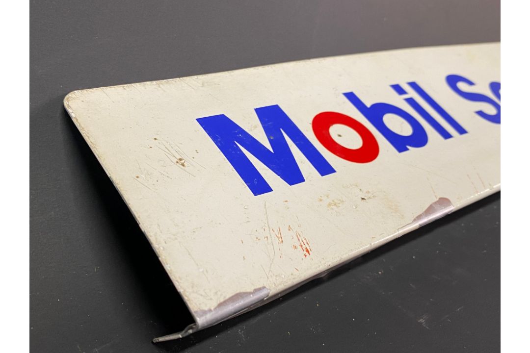 A Mobil Service Data tin pediment sign, 18 x 3". - Image 2 of 5