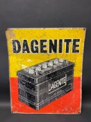 A Dagenite Batteries pictorial tin advertising sign, 17 x 20