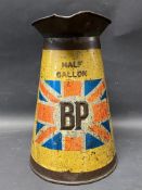 A rare BP half gallon measure with bright Union Jack decal.