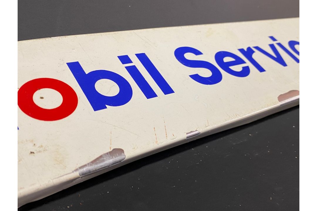 A Mobil Service Data tin pediment sign, 18 x 3". - Image 3 of 5