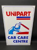 A Unipart Car Care Centre rectangular metal sign, brand new old stock, 24 x 36