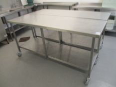 (2) Mobile Food Prep Table
