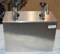 1 x Adexa Stainless Steel Condiment / Sauce 2 Pump Dispenser - RRP £254 - Ref: WH2-118 B7B - Size: