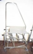 1 x Mobile Work Table With Fold Out Steps and Hand Rail - Ideal For Shelf Stackers or Storage Room