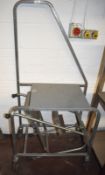 1 x Mobile Work Table With Fold Out Steps and Hand Rail - Ideal For Shelf Stackers or Storage Room