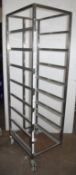 1 x Stainless Steel 8 Tier Upright Bakers Trolley - Suitable For Tray Size: 47 x 63 cms -  CL011 -