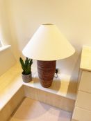 1 x Bedroom Lamp On A Woven Stand *No Reserve* Dimensions: 80(h) x 40(w) cm - No VAT
