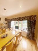 1 x Pair Of Bespoke Lined Curtains With Box Pelmet - To Be Removed From An Exclusive Property In
