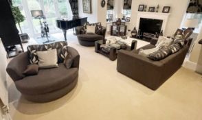 3-Piece Furniture Set - Includes 1.6 Metre Sofa And 2 x Swivel Circular 1.3-Metre Armchairs