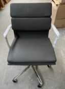 1 x Linear Low Back Soft Pad Graphite Grey Executive Office Swivel Chair On Castor  - Dimensions: