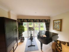 Pair Of Bespoke Fitted Lined Curtains With Matching Box Pelmet And 2 x Blinds - No VAT On HAMMER