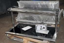 1 x Grundy Drop In Ceran Hot Plate With Overhead Warming Light - Chrome Finish and Large Ceran Hot