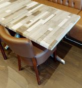 10 x Two Seater Restaurant Tables With Wood Panel Effect Tops and Chromes Bases - CL701 -