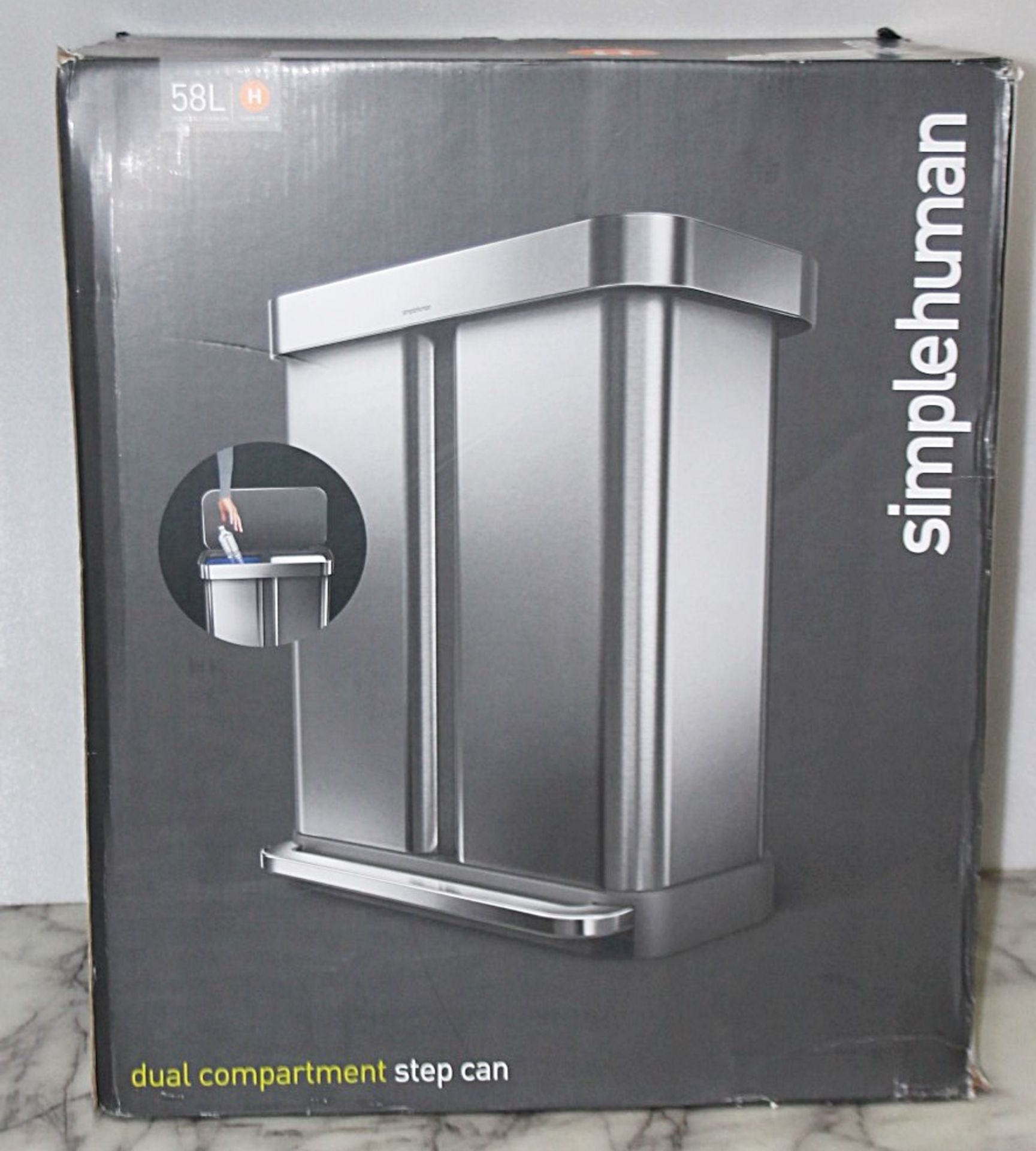 1 x SIMPLEHUMAN Dual Compartment Recycling Pedal Bin In Stainless Steel - Original Price £189.95 - Image 12 of 12