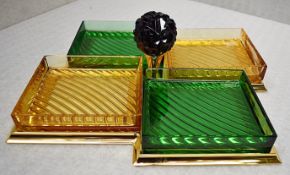 1 x BALDI 'Home Jewels' Italian Hand-crafted Artisan Crystal 4-Dish Serving Tray **RRP £2,355**