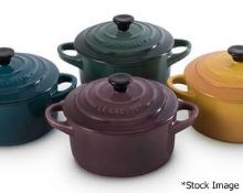Set of 4 x LE CREUSET 'Botanique' Stoneware Mini Cocottes With Lids *Read Description* Ref: HAR282/
