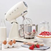 1 x SMEG Retro-style Stand Mixer (4.8L) In Cream - Original Price £499.00 - Unused Boxed Stock