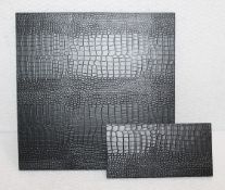 12-Piece POSH TRADING COMPANY 'Black Python' Square Placemat Set - Total Original Price £474.00