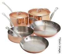 1 x MAUVIEL Copper 5-Piece Luxury Saucepan Set - Original Price £1,200 *Read Condition Report*