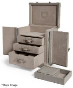 1 x RAPPORT LONDON Deluxe Jewellery Trunk In Leather And Suede - Original Price £1,995 -