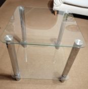 Assortment of 4 Items of Glass Furniture - TV Unit, 2 Side Tables and a Coffee Table - CL444 - NO