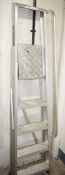 1 x 5-Step Platform Ladder In White - From a Popular Italian-American Diner - CL804 - Ref: