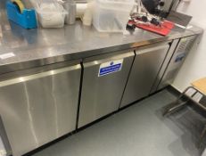 1 x Polar 3-Door Counter Fridge - Stainless Steel - Ref: BGK011 - CL806 - Kentish Town,