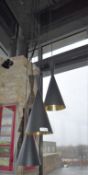 1 x Triple Light Suspended Contemporary Light Set - Three Suspended Lights