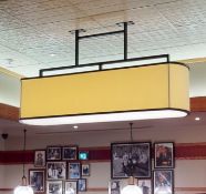 2 x Large Oval Commercial Ceiling Lights With Cream Shades And Opal Diffusers - Ref: GEN550+551