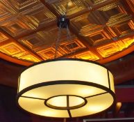 1 x Large Suspended Round Light Fitting - Size: Height 43cms x Diameter 80cms x Drop 100cms
