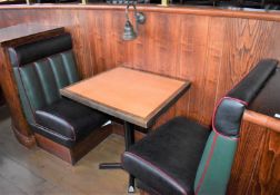 3 x Sections of Restaurant Single Seat Booth Seating With 2 x Tables