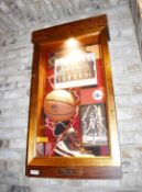1 x Americana Wall Mounted Illuminated Display Case - BASKETBALL - American Themed Showcase