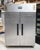 1 x Polar G594 1200 Litre 2 Door Gastronorm Upright Fridge - CL011 - Stainless Steel Finish - Ref: