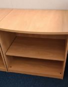 1 x Low Bookcase With Curved Front and Beech Finish - Ref: 1 x PK007 - Location: Site 2, Stafford,
