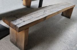 1 x Bespoke Rustic 2.2-Metre Solid Timber Banquette Bench - Ref: HAS626 GIT - CL732 - Location: